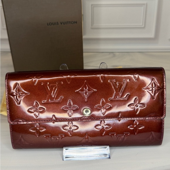 Louis Vuitton Vernis Long Wallet – Amarante | Box & Dust Bag | Initials AS - Picture 7 of 15